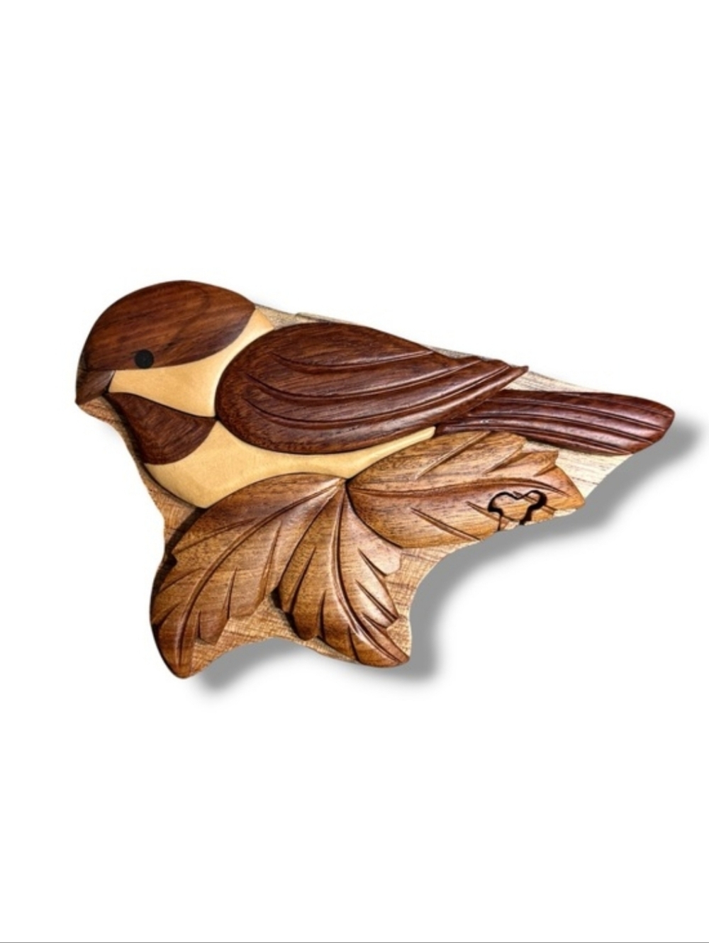 PENNSYLVANIA LUMBER MUSEUM Chickadee Wood Intarsia Puzzle Box